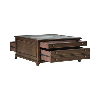 Arden Road Living Room Square Collector Cocktail Table  - Satin Cherry