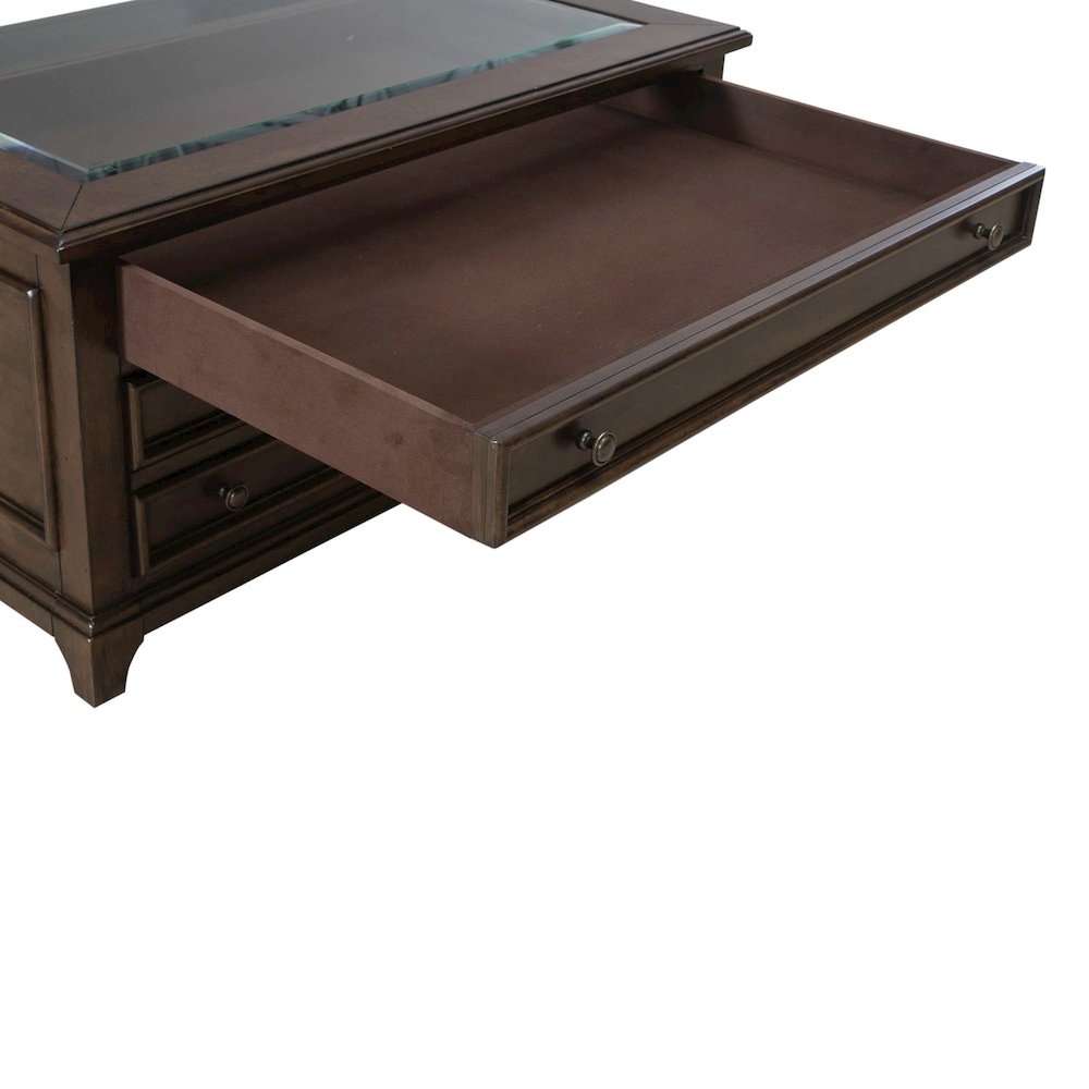 Arden Road Living Room Square Collector Cocktail Table  - Satin Cherry