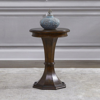 Arden Road Living Room Round Chairside Table  - Satin Cherry