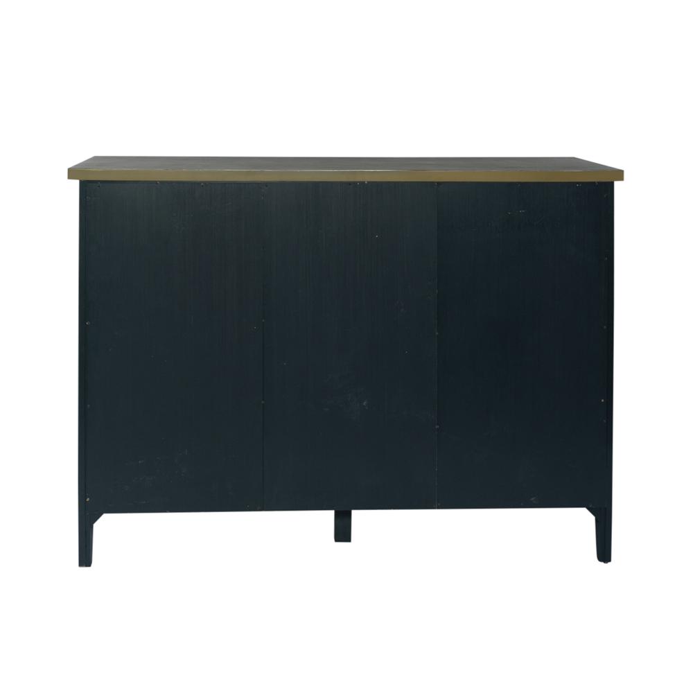 Lakeshore Server- Navy in Wirebrushed Navy w/ Wood Tone Top