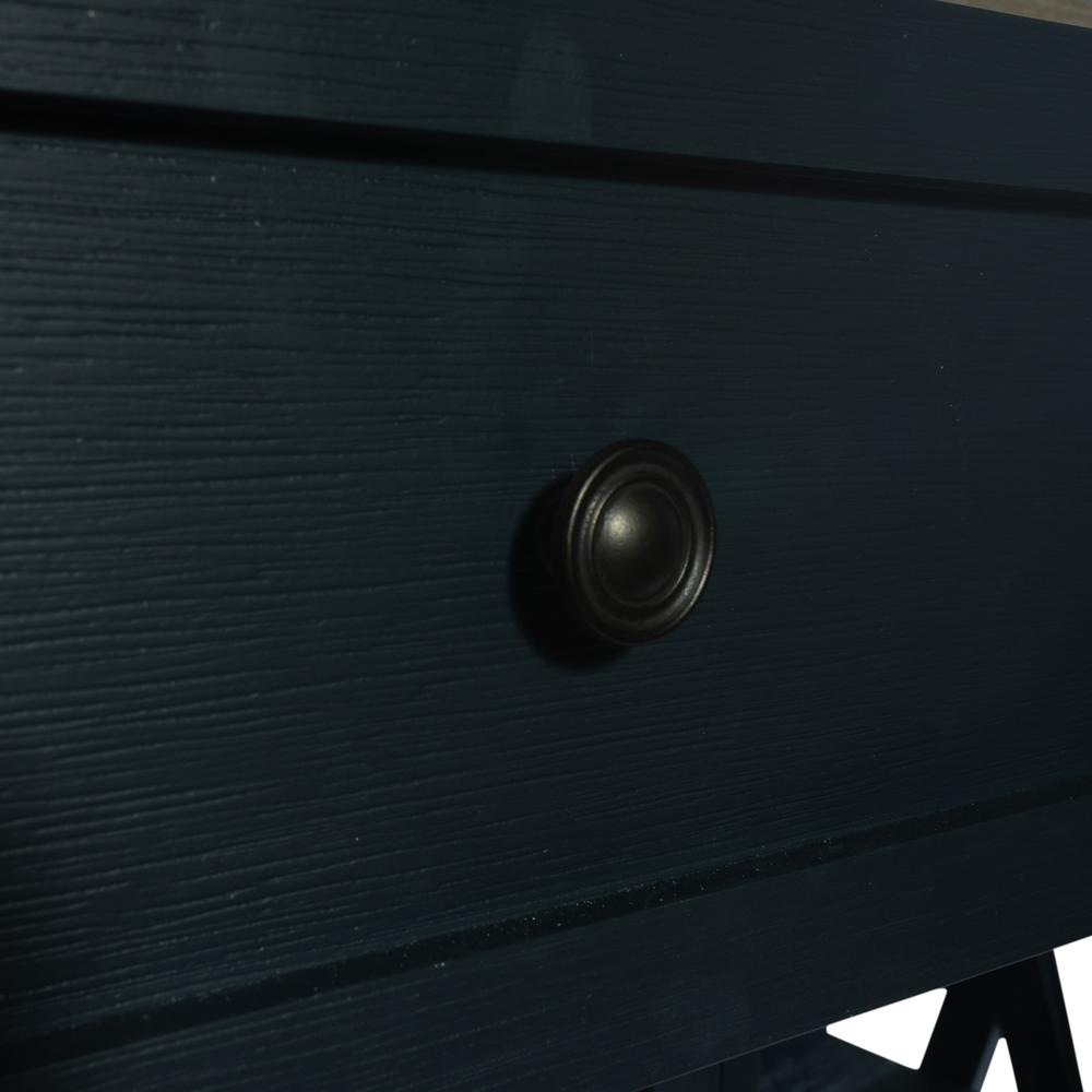 Lakeshore Server- Navy in Wirebrushed Navy w/ Wood Tone Top