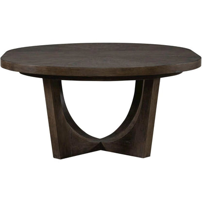 5 Piece Pedestal Table Dining Set with 4 Upholstered Chairs - Satin Espresso