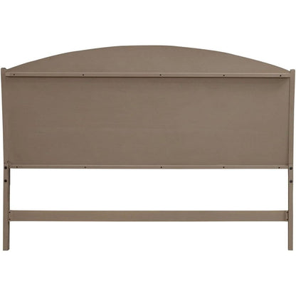 Avalon Queen Panel Headboard with Oak Wood Frame  - Burnished Beige