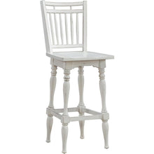 Spindle Back Swivel Bar Stools - Set of 2  - Antique White & Weathered Bark