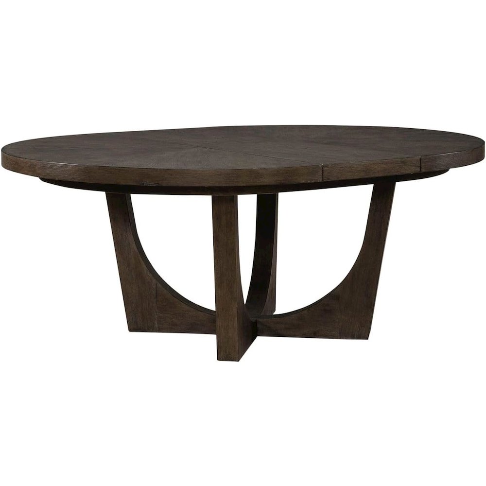 5 Piece Pedestal Table Dining Set with 4 Upholstered Chairs - Satin Espresso