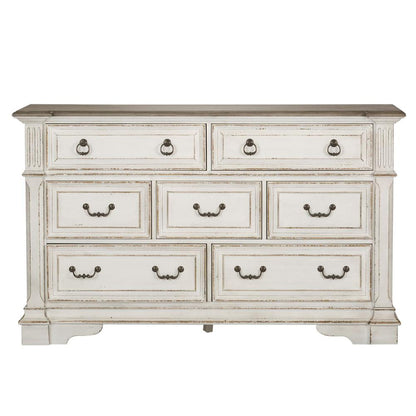 Abbey Park 7 Drawer Dresser in Antique White