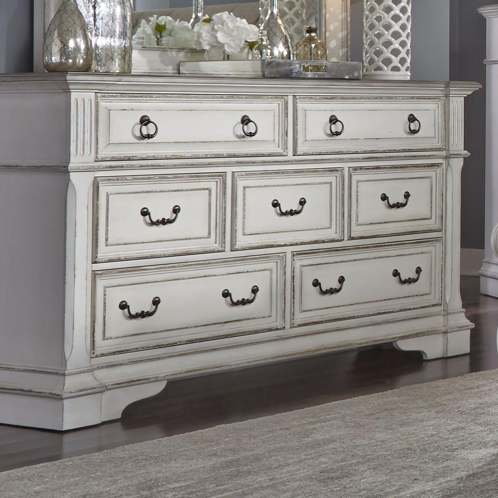 Abbey Park 7 Drawer Dresser in Antique White