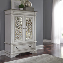 Abbey Park Mirrored Door Chest in Antique White
