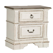 Abbey Park 2 Drawer Night Stand w/ Charging Station in Antique White