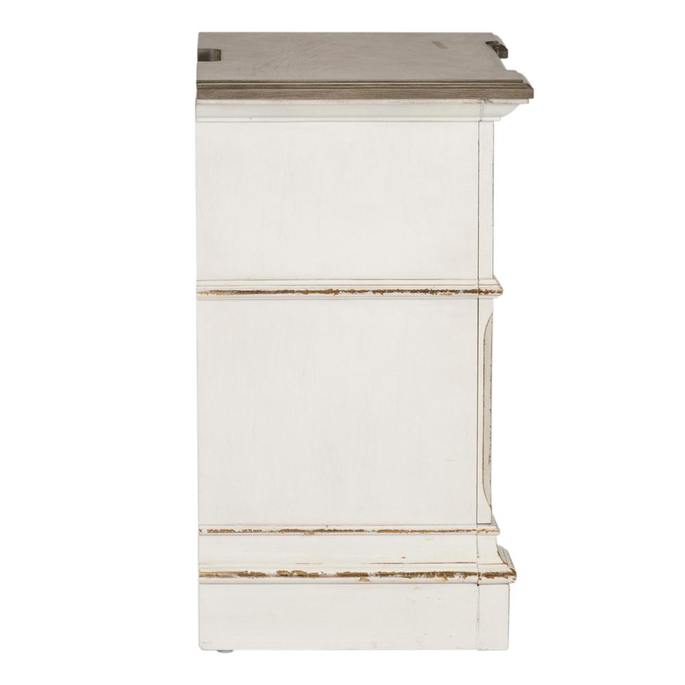 Abbey Park 2 Drawer Night Stand w/ Charging Station in Antique White