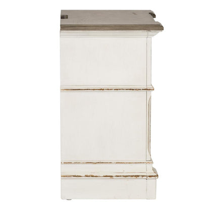 Abbey Park 2 Drawer Night Stand w/ Charging Station in Antique White