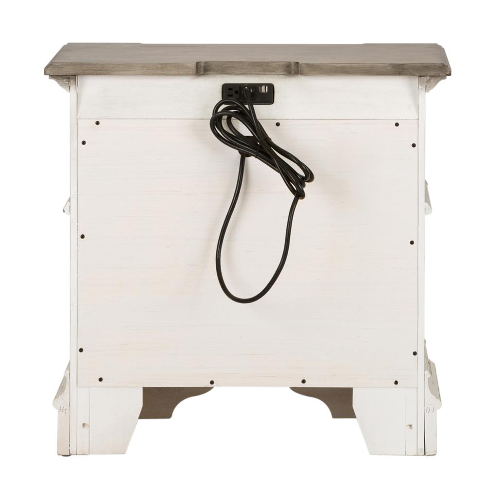 Abbey Park 2 Drawer Night Stand w/ Charging Station in Antique White
