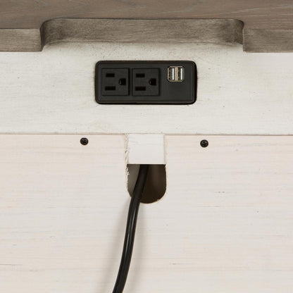 Abbey Park 2 Drawer Night Stand w/ Charging Station in Antique White