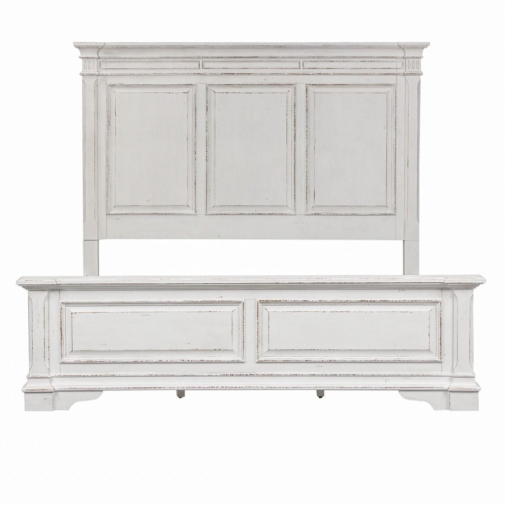Abbey Park King California Panel Bed in Antique White