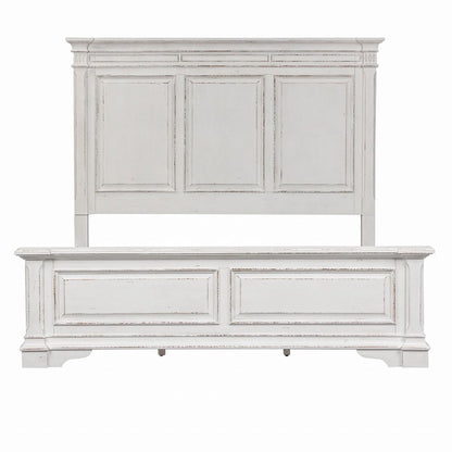 Abbey Park King California Panel Bed in Antique White