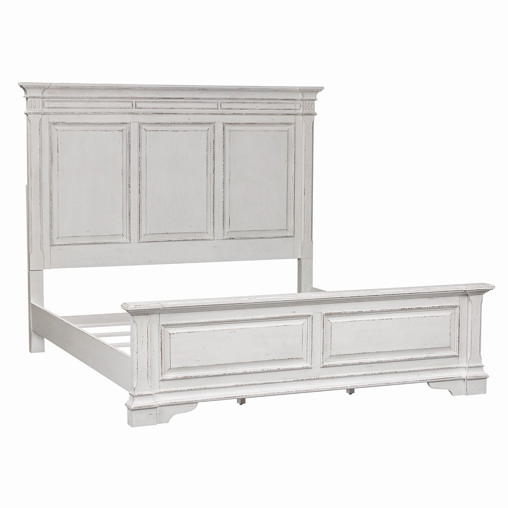 Abbey Park King California Panel Bed in Antique White