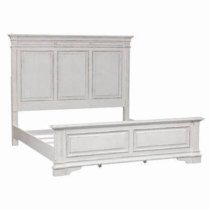 Abbey Park King California Panel Bed in Antique White