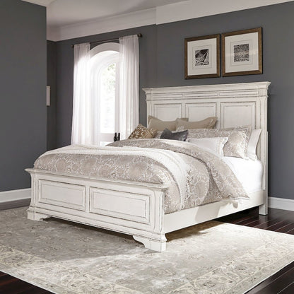 Abbey Park King California Panel Bed in Antique White