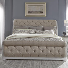 Abbey Park King Upholstered Sleigh Bed in Antique White