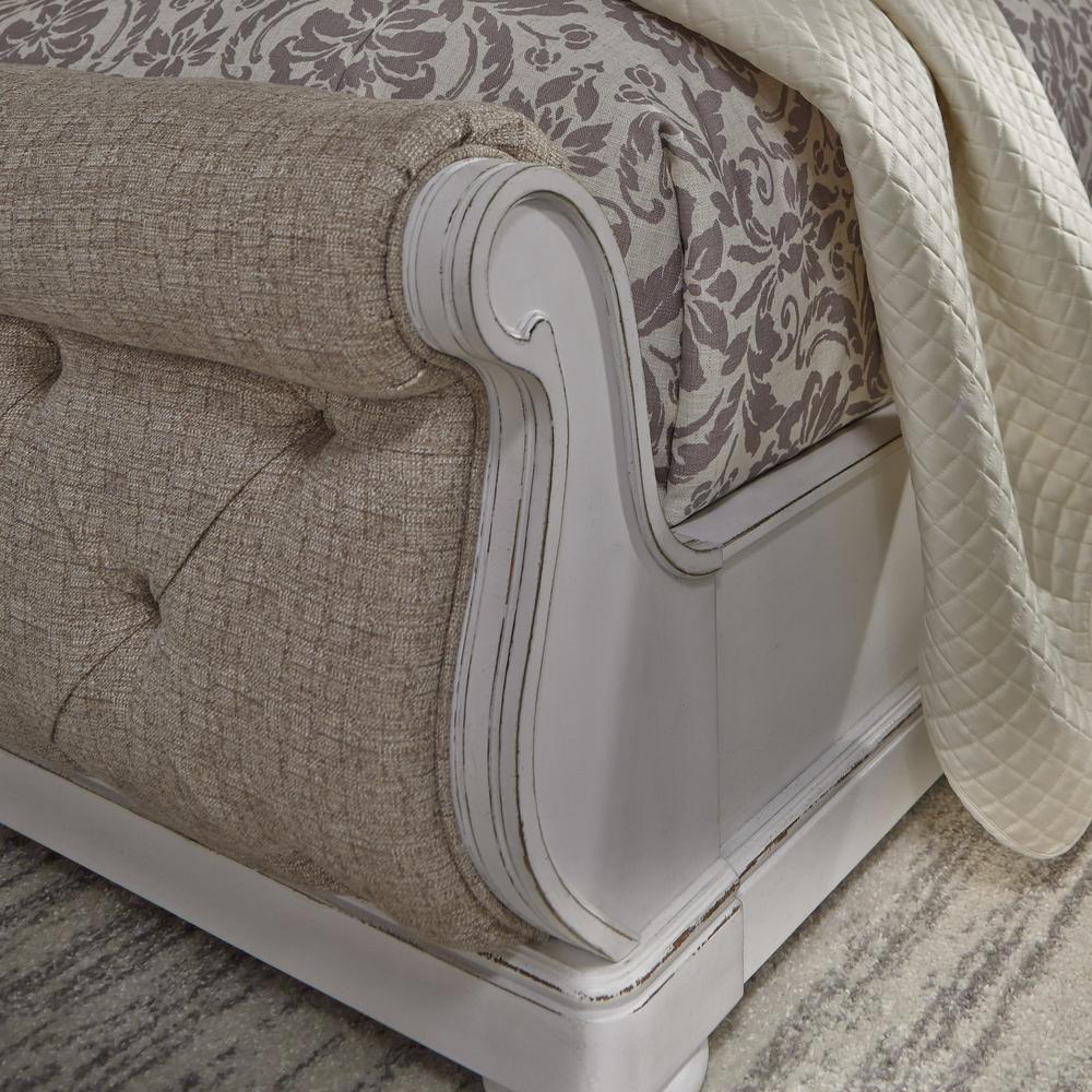 Abbey Park King Upholstered Sleigh Bed in Antique White