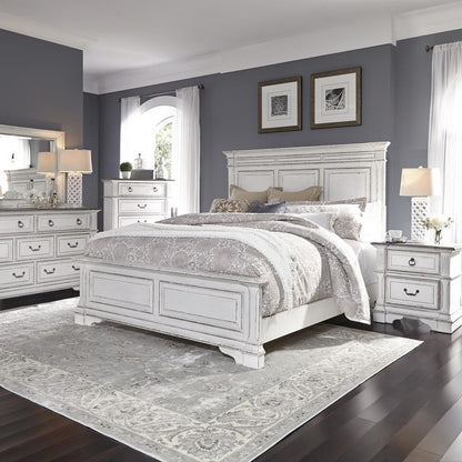 Abbey Park Queen Panel Bed in Antique White