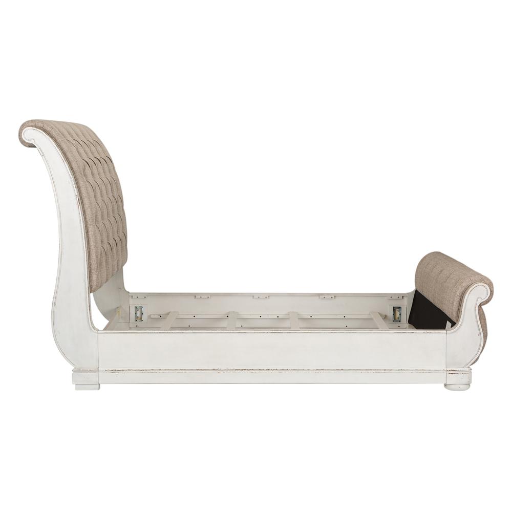 Abbey Park Queen Upholstered Sleigh Bed in Antique White