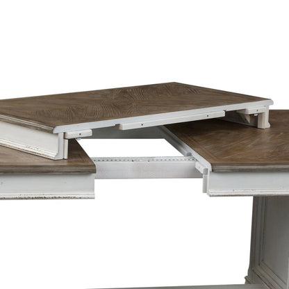 5 Piece Trestle Table Set in Rubberwood Solids w/ White Oak & Birch Veneers