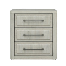Modern Play Bedroom Nightstand with AC USB Charging Station - Natural White