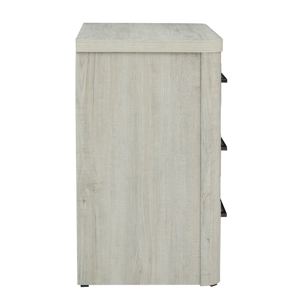 Modern Play Bedroom Nightstand with AC USB Charging Station - Natural White