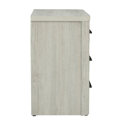 Modern Play Bedroom Nightstand with AC USB Charging Station - Natural White