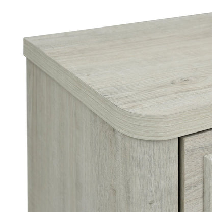 Modern Play Bedroom Nightstand with AC USB Charging Station - Natural White