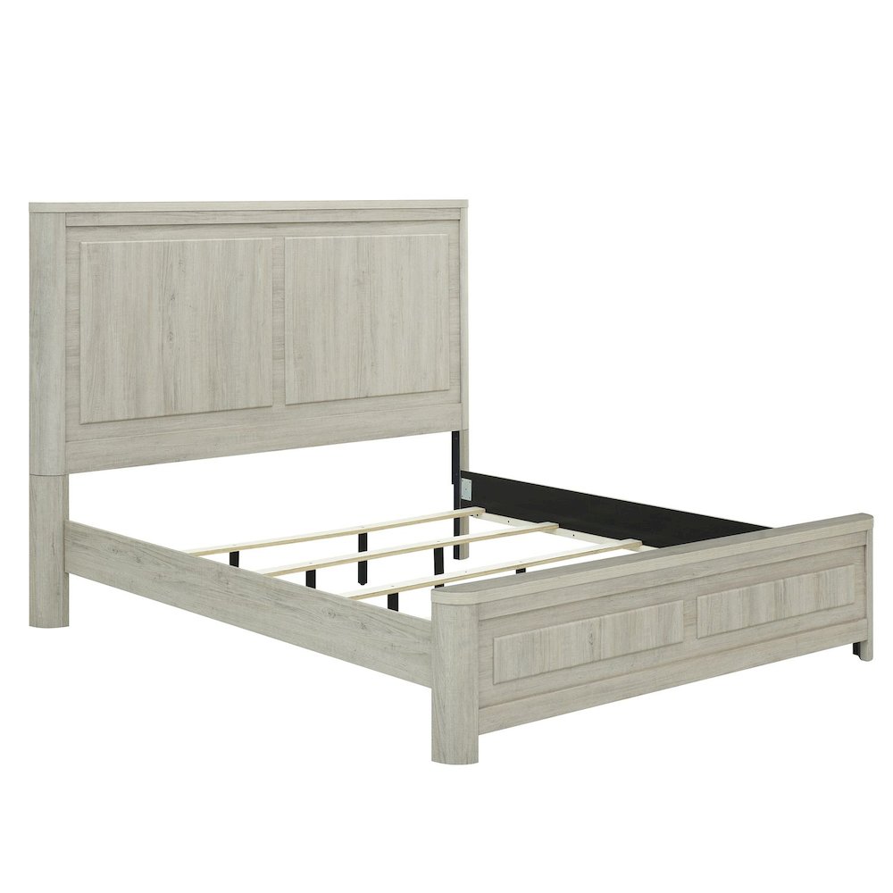 Modern Play King Panel Bed - Natural White