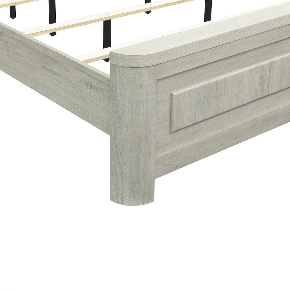 Modern Play King Panel Bed - Natural White