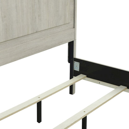 Modern Play Queen Panel Bed - Natural White