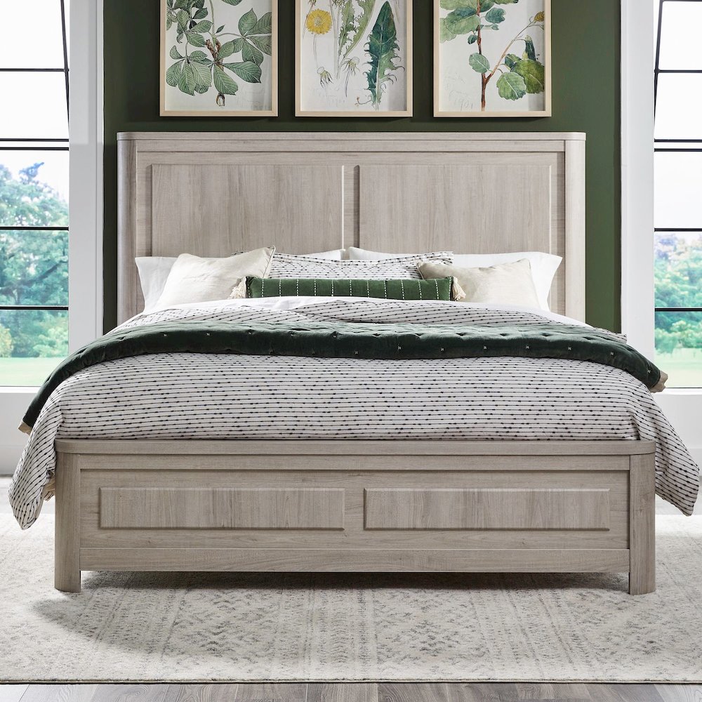Modern Play Queen Panel Bed - Natural White