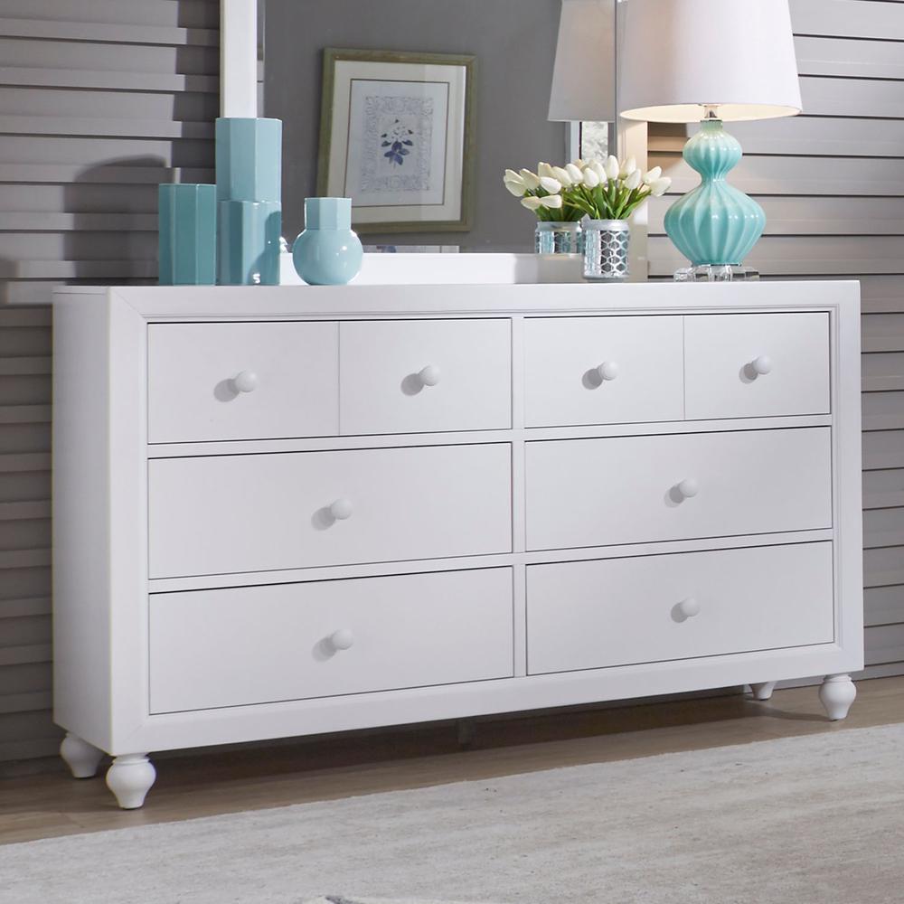 Cottage View 6 Drawer Dresser in White