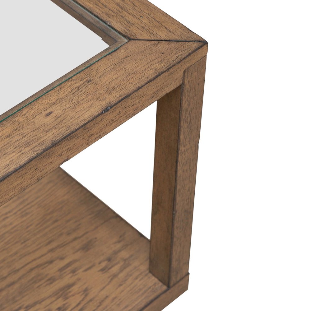 Bayhill Trellis Cocktail Table for Living Room - Honey w/ Black Metal Accents