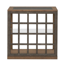 Bayhill Trellis End Table for Living Room - Honey w/ Black Metal Accents