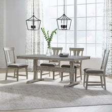 Hallendale 5 Piece Trestle Table Set - Gravel Wash