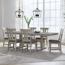 Hallendale 7 Piece Trestle Table Set - Gravel Wash