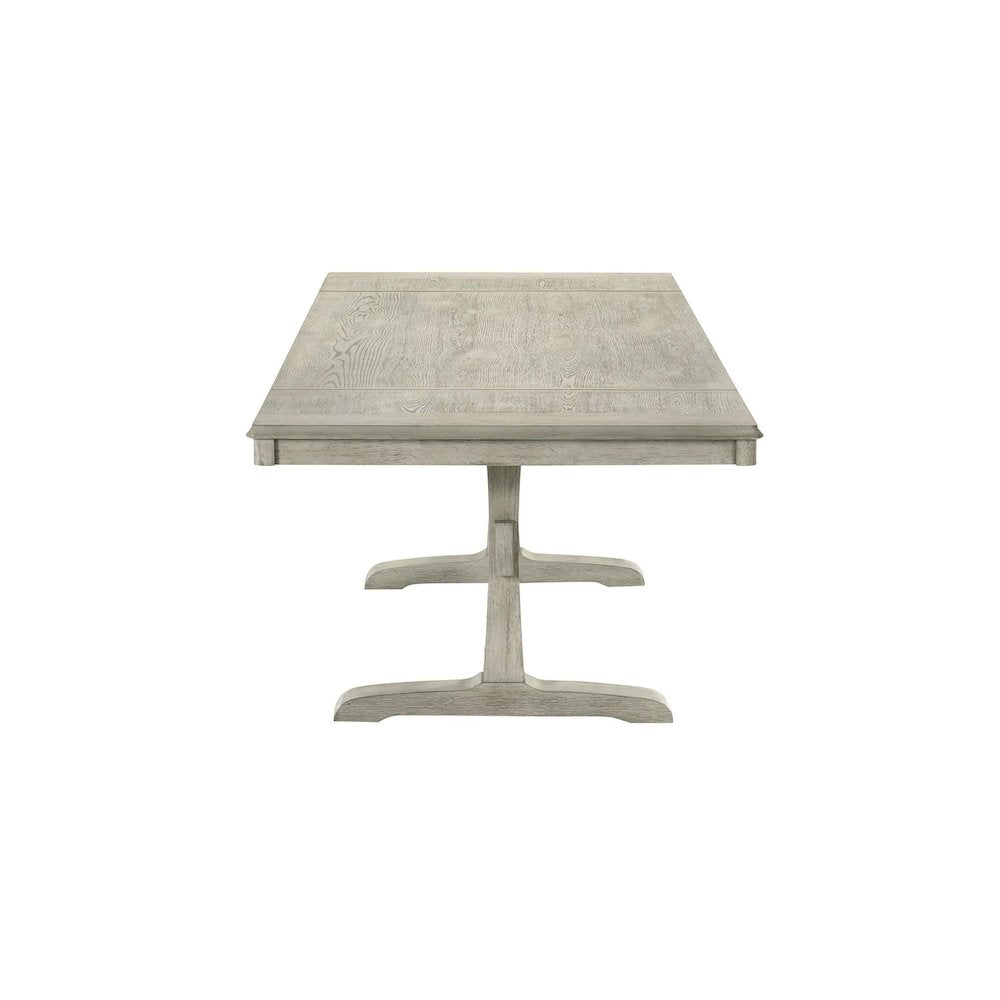 Hallendale Trestle Table Set - Gravel Wash Oak Wood