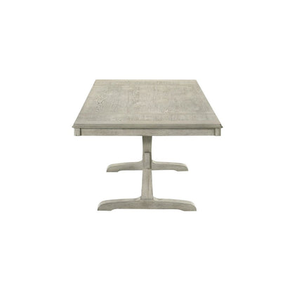 Hallendale Trestle Table Set - Gravel Wash Oak Wood