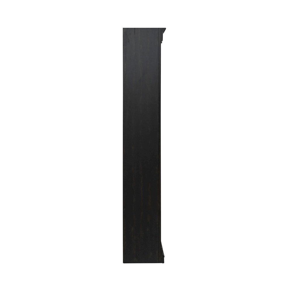 Bookcase for Home Office Touch LED Light- Aged Charcoal,Rub Thru & Caramel