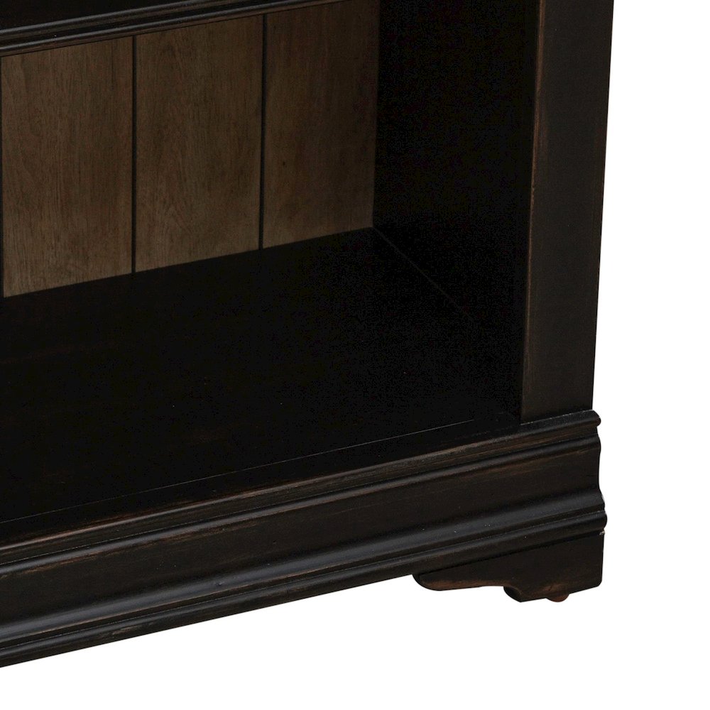 Bookcase for Home Office Touch LED Light- Aged Charcoal,Rub Thru & Caramel