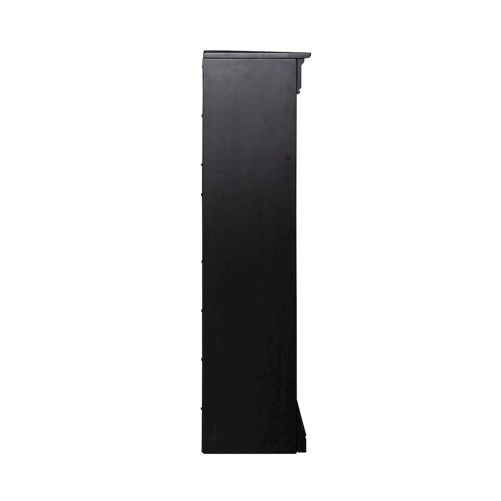 Meritage 48 Inch Bookcase for Home Office - Aged Charcoal w/ Rub Thru & Caramel
