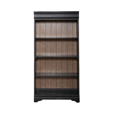 Meritage 60 Inch Bookcase for Home Office - Aged Charcoal w/ Rub Thru & Caramel