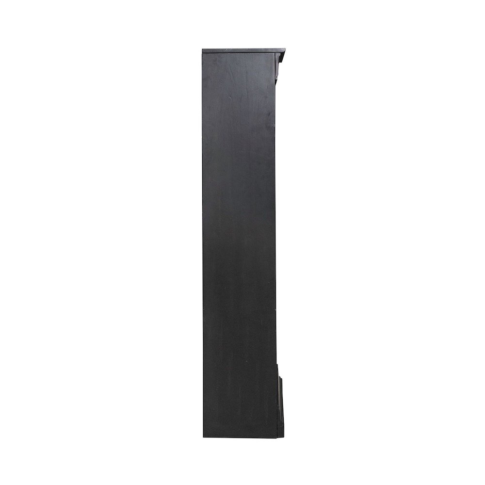 Meritage 60 Inch Bookcase for Home Office - Aged Charcoal w/ Rub Thru & Caramel