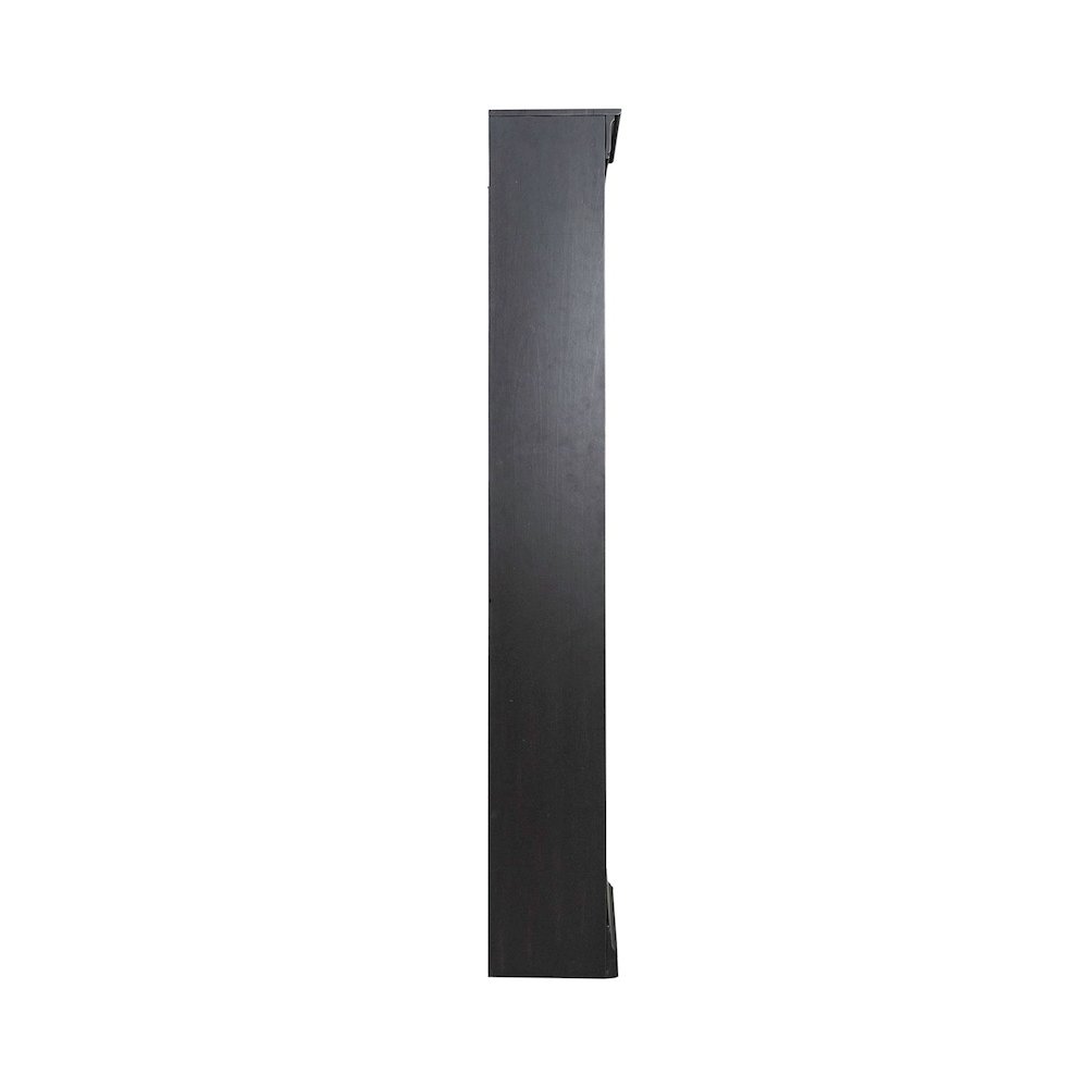 Meritage 84 Inch Bookcase for Home Office - Aged Charcoal w/ Rub Thru & Caramel