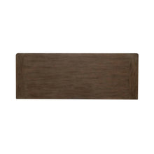 Credenza Desk for Home Office - Aged Charcoal, Rub Thru & Caramel