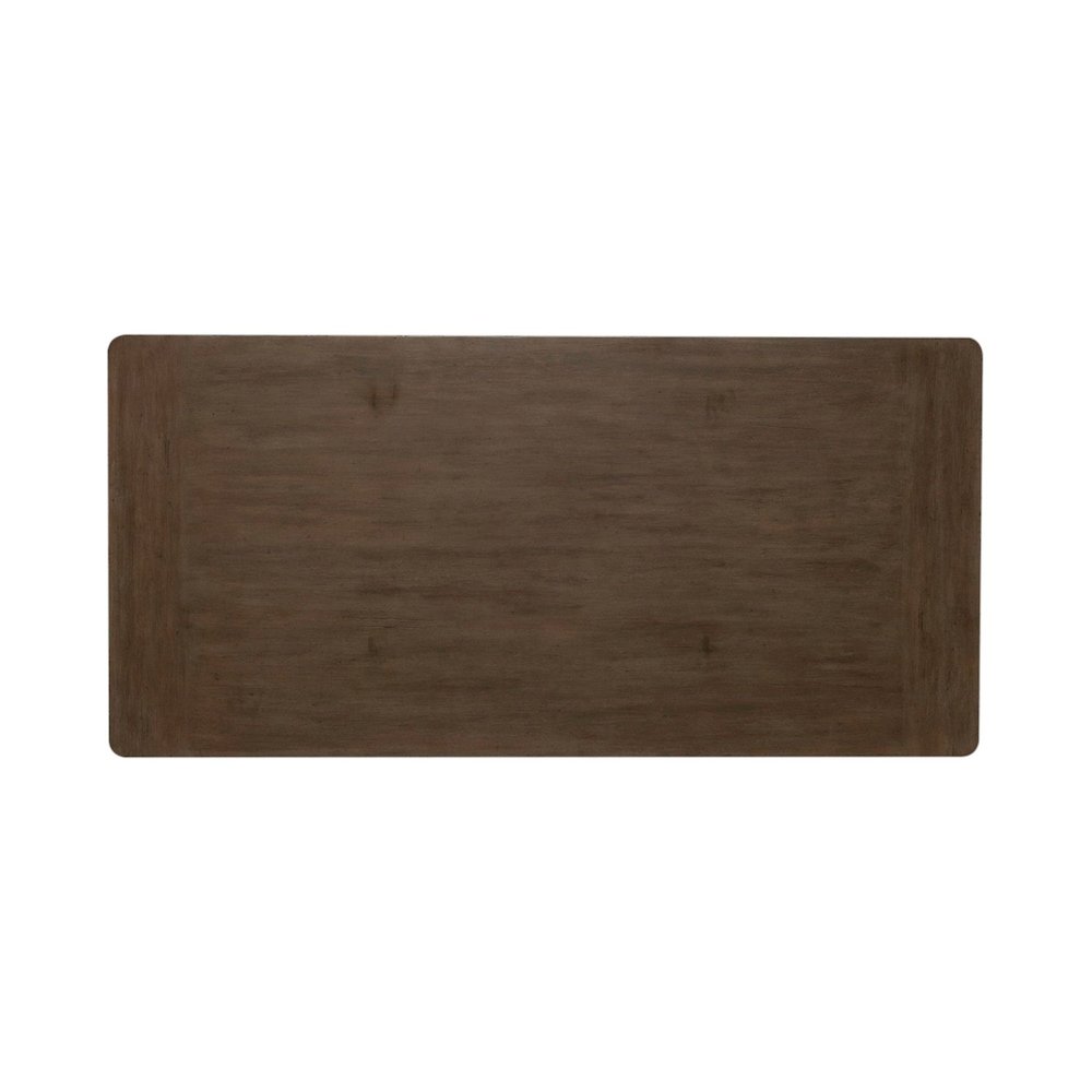 Meritage Jr Executive Desk for Home Office - Aged Charcoal w/ Rub Thru & Caramel